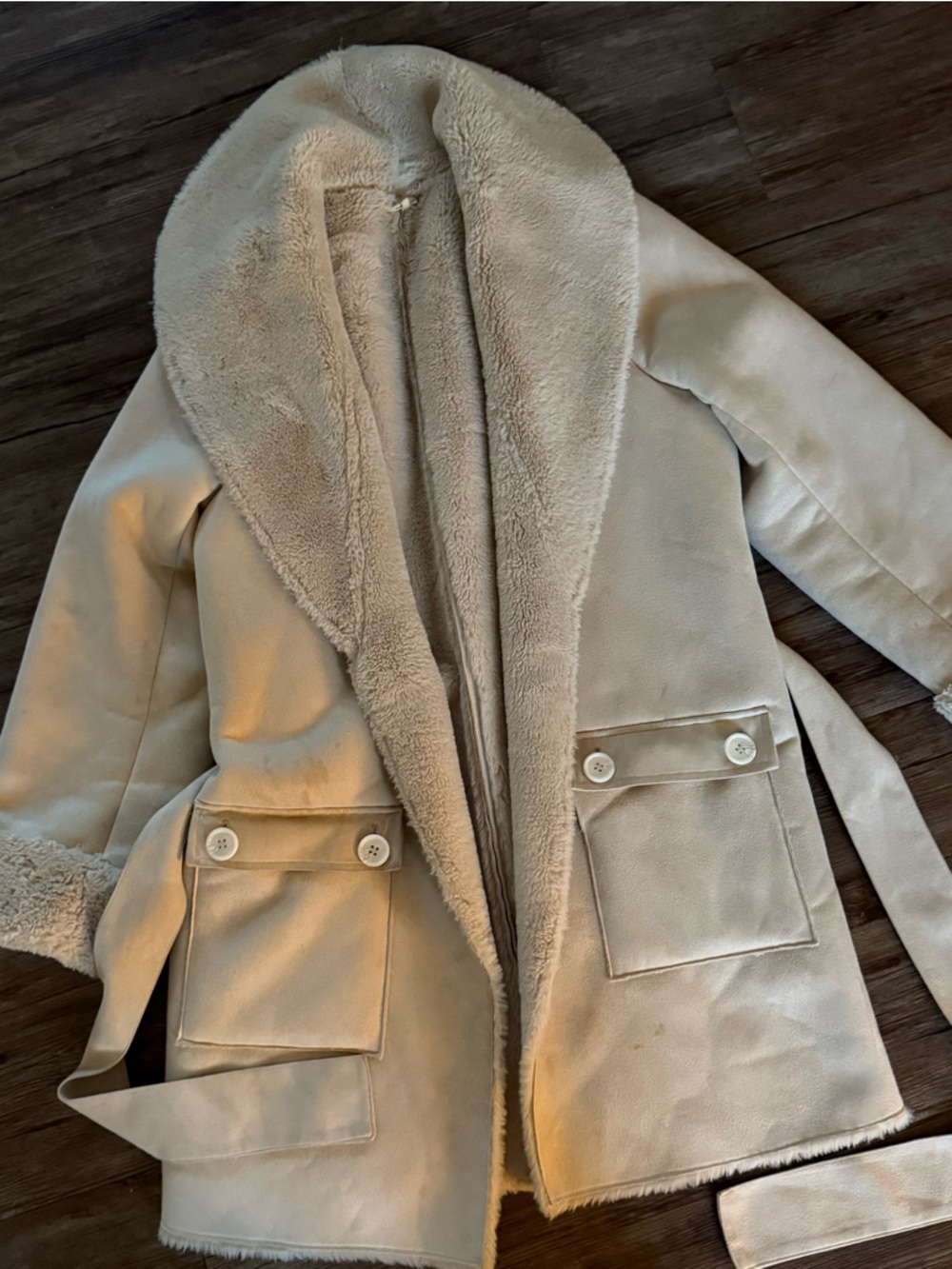 Tularosa Cream Faux-Shearling Teddy Jacket